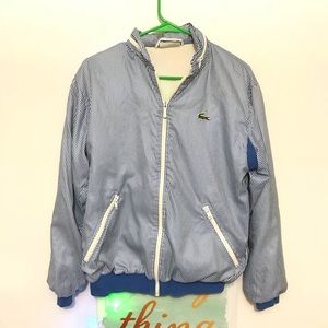 LACOSTE BLUE STRIPED WINDBREAKER